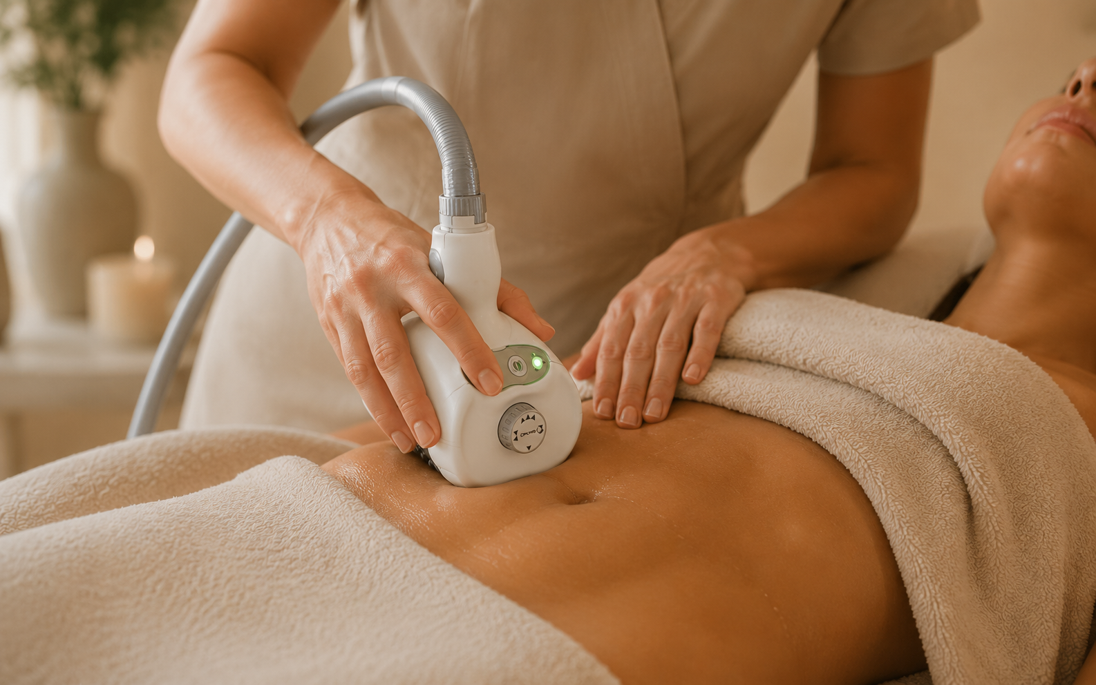 Detail prístrojového ošetrenia tela v Skinlab